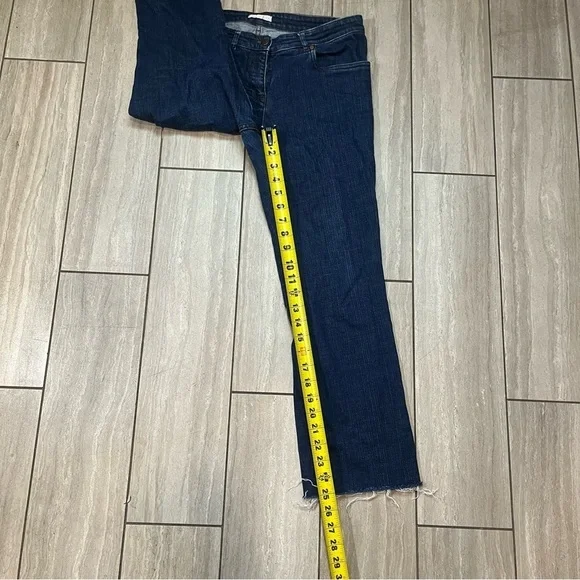 Eileen Fisher Womens Dark Wash Raw Hem Denim Jeans Size XS - Picture 4 of 7